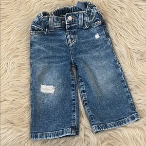 Cat & Jack • Toddler Blue Distressed Wide Leg Denim Jeans